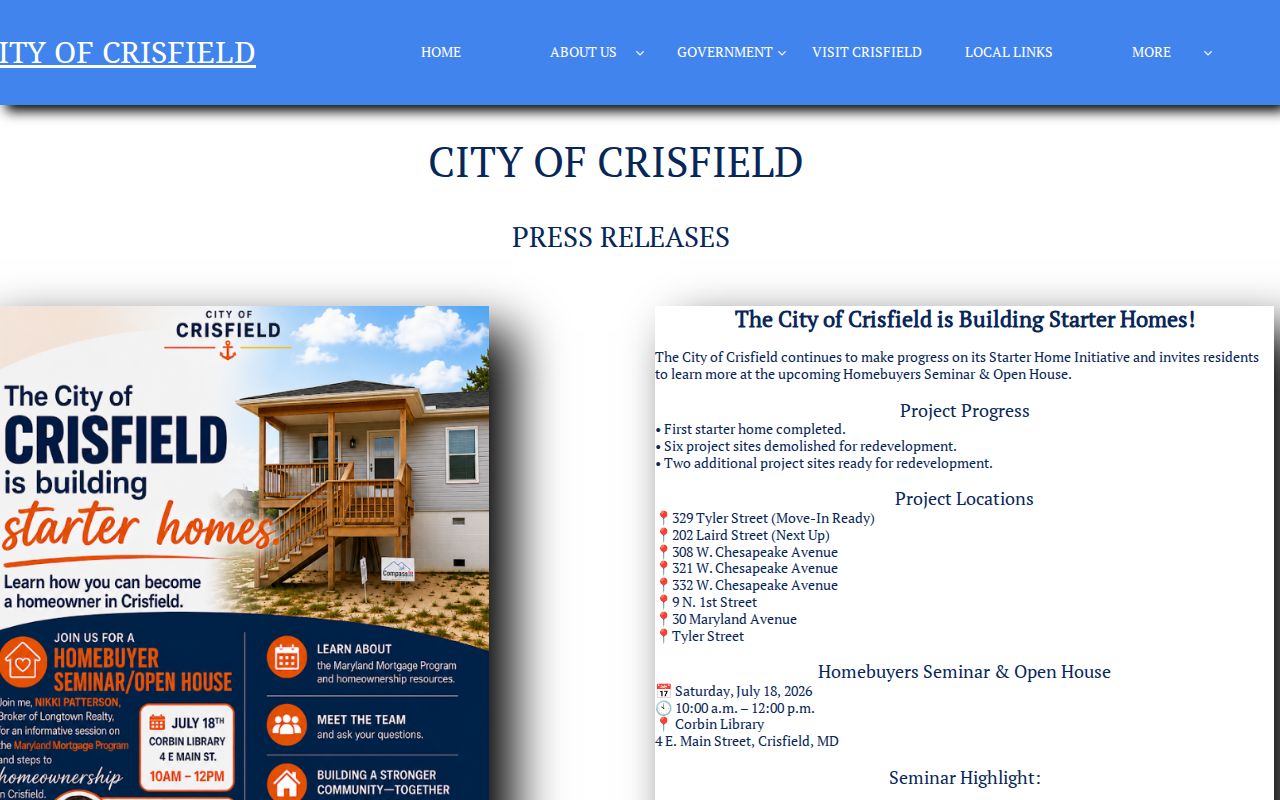 Crisfield Police press releases for arrest records
